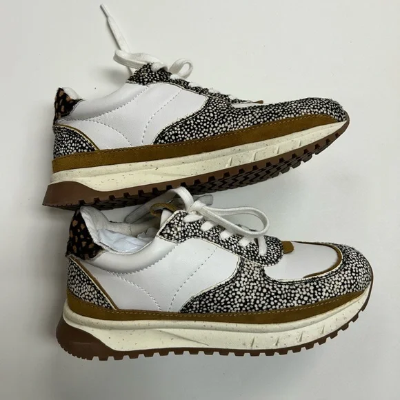 Madewell White Sneakers with Black Speckle and Brown Accents - Picture 5 of 11